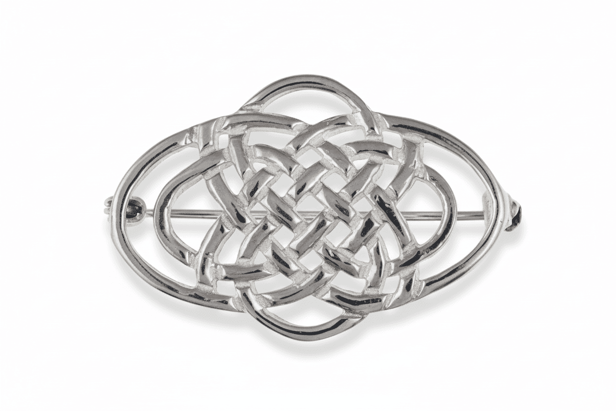 Solid Silver Brooch Celtic Design Hallmarked