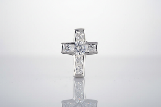 Men's Earring Cross Stud Earring 925 Sterling Silver Earring