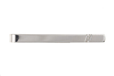 Real Diamond Tie Slide Solid Sterling Silver Men's Tie Pin 925 hallmark
