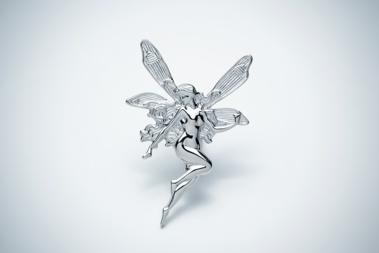 Sterling Silver Fairy Brooch Pin Solid Hallmarked
