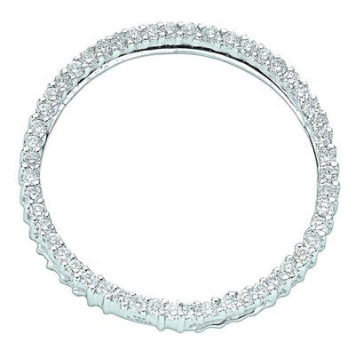 Diamond Circle Pendant Necklace 18ct White Gold 18" / 45cm Chain 1 Carat Diamond