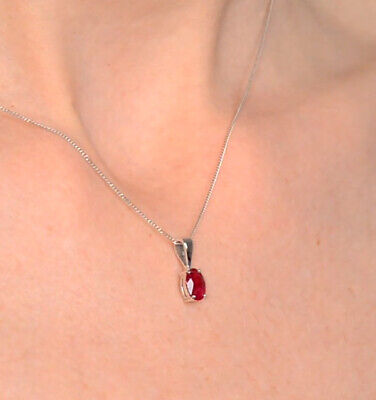 Ruby Pendant and Earrings Set Oval Solitaire 9ct Yellow Gold Hallmarked