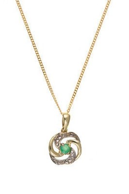 Luxury Emerald Swirl Jewellery Set – Perfect Gift for Her - Solid Yellow Gold