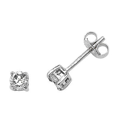 9ct White Gold Diamond Solitaire Earrings 0.40ctw Studs