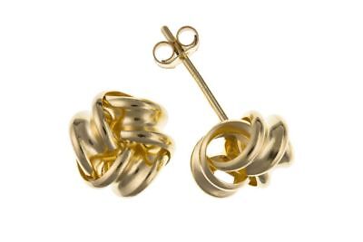 Yellow Gold Knot Stud Earrings Solid 9 Carat Studs 5mm British Made