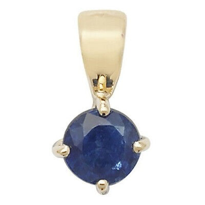 Classic Blue Sapphire Solitaire Pendant on Chain with Matching Stud Earrings