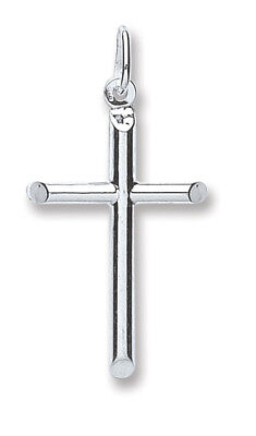 Silver Cross Pendant Tubular Design 925 Hallmark