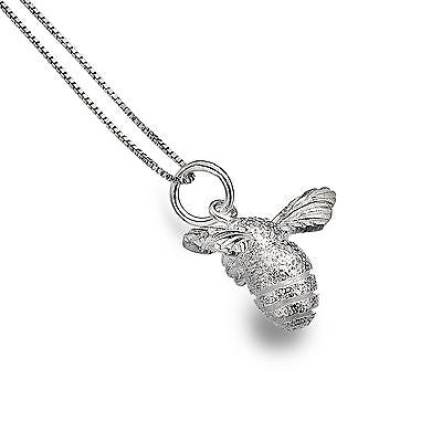 Bumble Bee Pendant Solid Silver Necklace and Chain