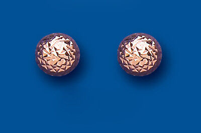Rose Gold Dome Stud Earrings 7mm 9 Carat 375 Hallmark British Made