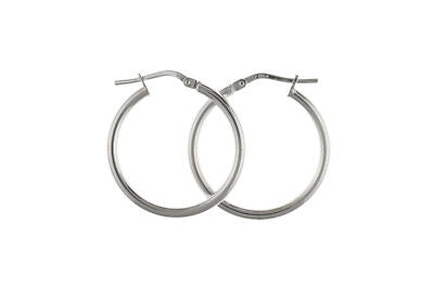 Silver Hoop Earrings Creole Sterling Silver Slim 20mm Hoops
