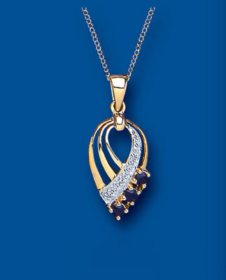 Sapphire and Diamond Set Pendant and Earrings Yellow Gold