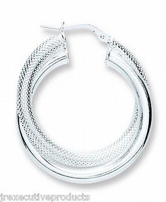 Silver Hoop Creole Earrings 5.3 grams 925 Hallmark