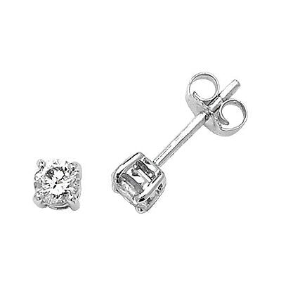 0.50ctw Diamond Solitaire Earrings Solid White Gold Half 1/2 Carat