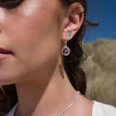 Mackintosh Rose Drop Earrings Real Mother of Pearl Drop 925 Sterling Silver