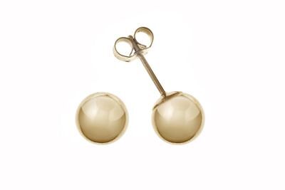 Yellow Gold Ball Stud Earrings 9 Carat Studs 8mm British Made