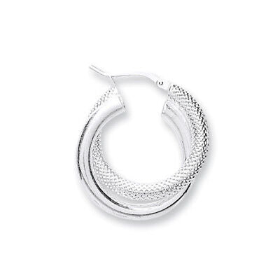 Silver Hoop Creole Earrings 925 Hallmark