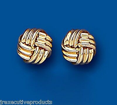 Yellow Gold Knot Stud Earrings Solid 9 Carat Studs 6mm British Made