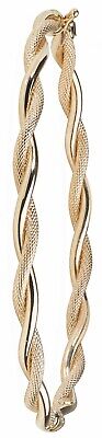 Yellow Gold Twist Bangle Ladies Hallmarked Hinged British Made Womens Bracelet