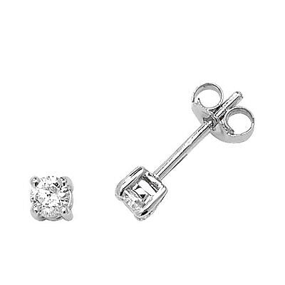 9ct White Gold Diamond Solitaire Earrings 0.30ctw