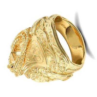 Heavy Gold Saddle Ring Men's Solid 9ct Yellow Gold Hallmarked British made