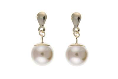 Pearl Set Yellow Gold Classic Pendant and Earrings Drops Hallmarked British Made