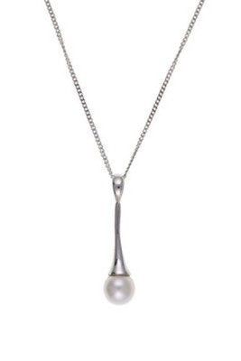 Elegant White Gold Freshwater Pearl Jewellery Set – Matching Pendant & Earrings