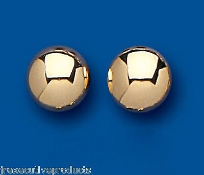 Yellow Gold Bouton Stud Earrings 9 Carat Studs 8mm British Made