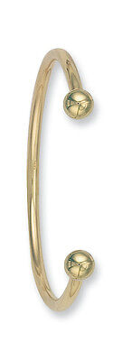 Torque Bangle Solid Gold Ladies 3.5mm Yellow Gold Cuff Bracelet