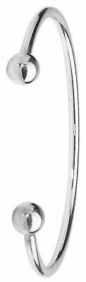 Ladies Solid Sterling Silver Torque Bangle Full Hallmark