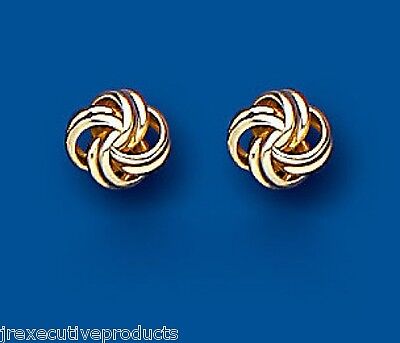 Yellow Gold Knot Stud Earrings Solid 9 Carat Studs 6mm British Made