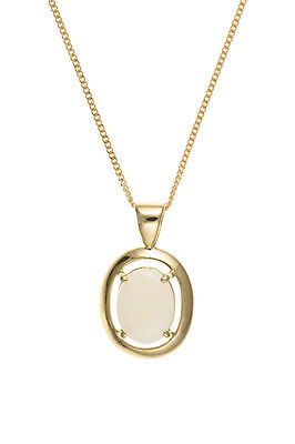 Gold Opal Pendant & Earring Set Solid Hallmarked Yellow Gold Stud Earrings