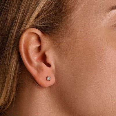 Real Diamond Solitaire Earrings 18ct White Gold 0.60ctw Mined Diamonds