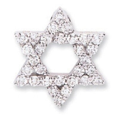 Diamond Star of David Pendant and Chain 18ct White Gold Genuine Premium Diamonds