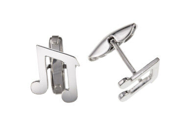 Quaver Musical Note Cufflinks Solid Sterling Silver