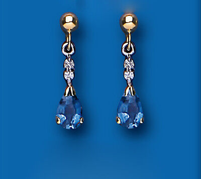 Sapphire and Diamond Earrings Kanchan Sapphires Yellow Gold Drop Drops