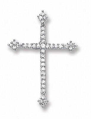 Sterling Silver Gemstone Fancy Cross Pendant 35 x 25mm 925 Hallmark