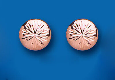 Rose Gold Button Stud Earrings 10mm 9 Carat 375 Hallmark British Made