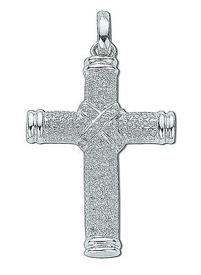 Sterling Silver Gemstone Kiss Cross Pendant 925 Hallmark 36 x 25mm