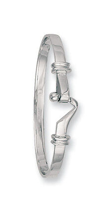 White Gold Baby Bangle Hook Design Christening Gift Hallmarked