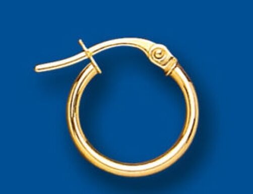 Men's Earring Creole Hoop 9 Carat Yellow Gold Gents