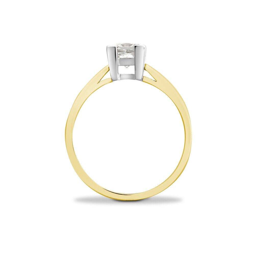 Real Diamond Solitaire Ring 18ct Yellow Gold Square Princess 0.25 Carat Weight