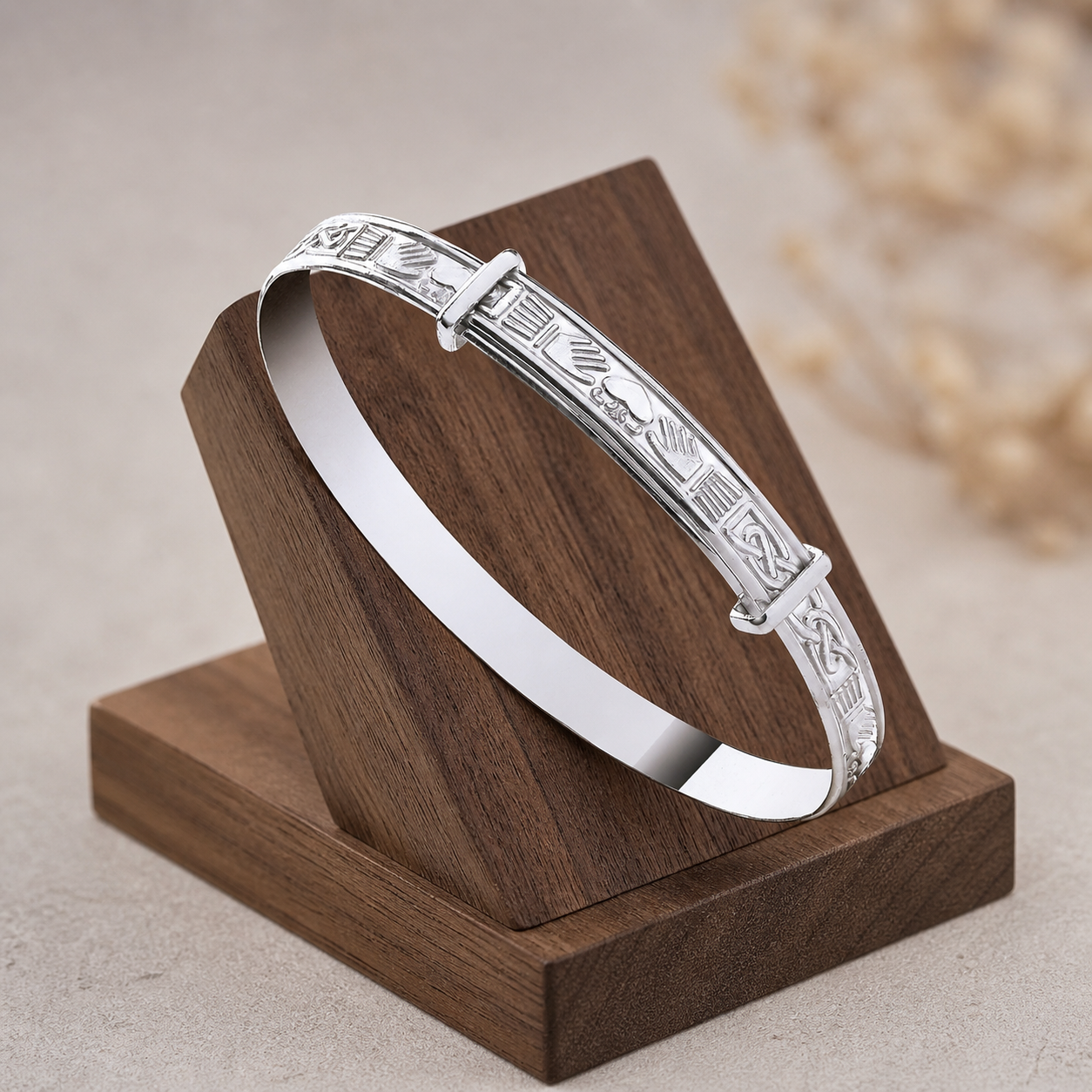 Ladies Claddagh Expandable Bangle Sterling Silver 925 Hallmarked Bracelet