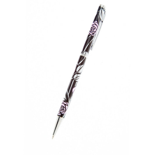 Ballpoint Pen Silver Plated Mackintosh Rose Pink Black Ink Brand New Boxed