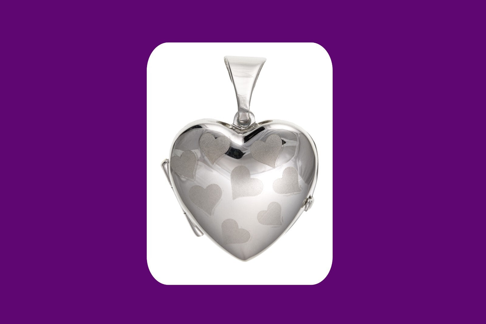 Multi Hearts  Heart Locket Solid Sterling Silver 925 Hallmark 20mm