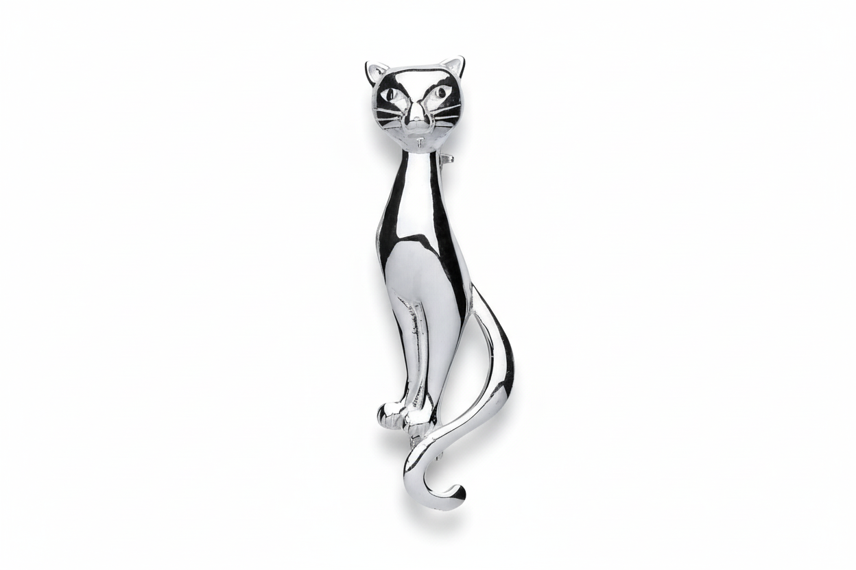 Sterling Silver Cat Brooch 925 Hallmark Brand New Boxed Gift