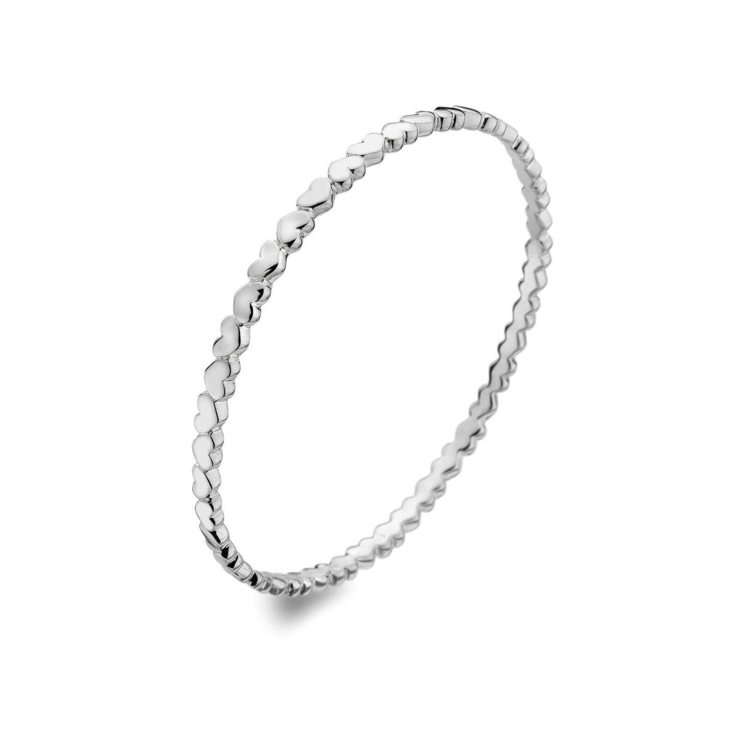 Solid Silver Heart Bangle Forever and Always Hallmarked Boxed