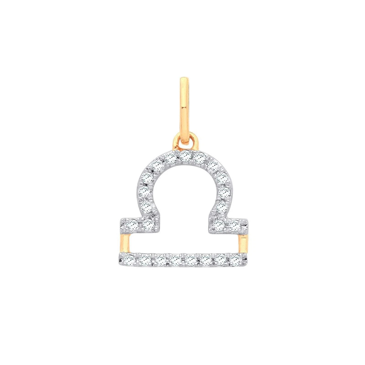 Real Diamond Zodiac Pendant Necklace 9ct Yellow Gold Hallmarked