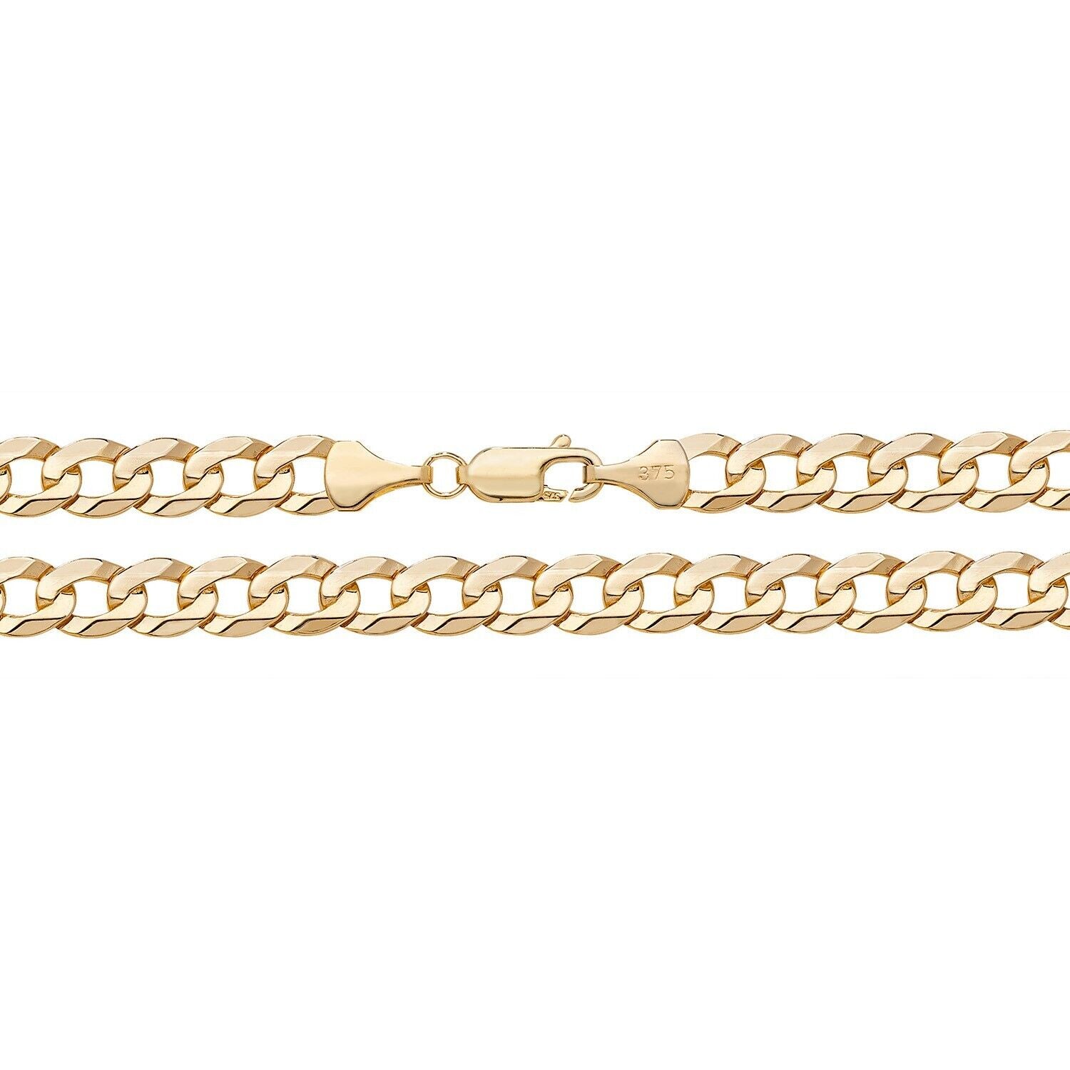 Yellow Gold Flat Curb Chain 18" Men's Gents 6mm Wide Hallmarked 16 Grams New