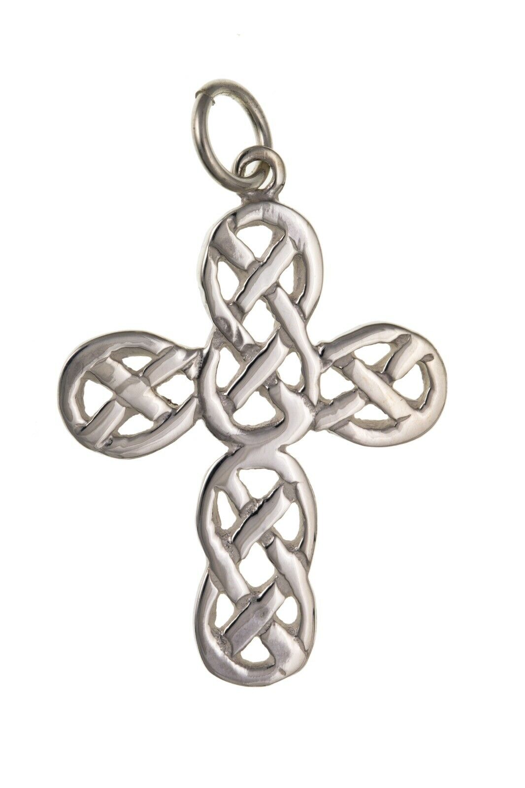 Sterling Silver Celtic Style Cross Pendant 925 Hallmark 28 x 23mm