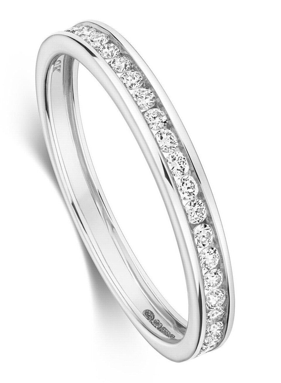 Real Diamond Half Eternity Ring 9ct White Gold Round Brilliant Diamonds 0.25ctw